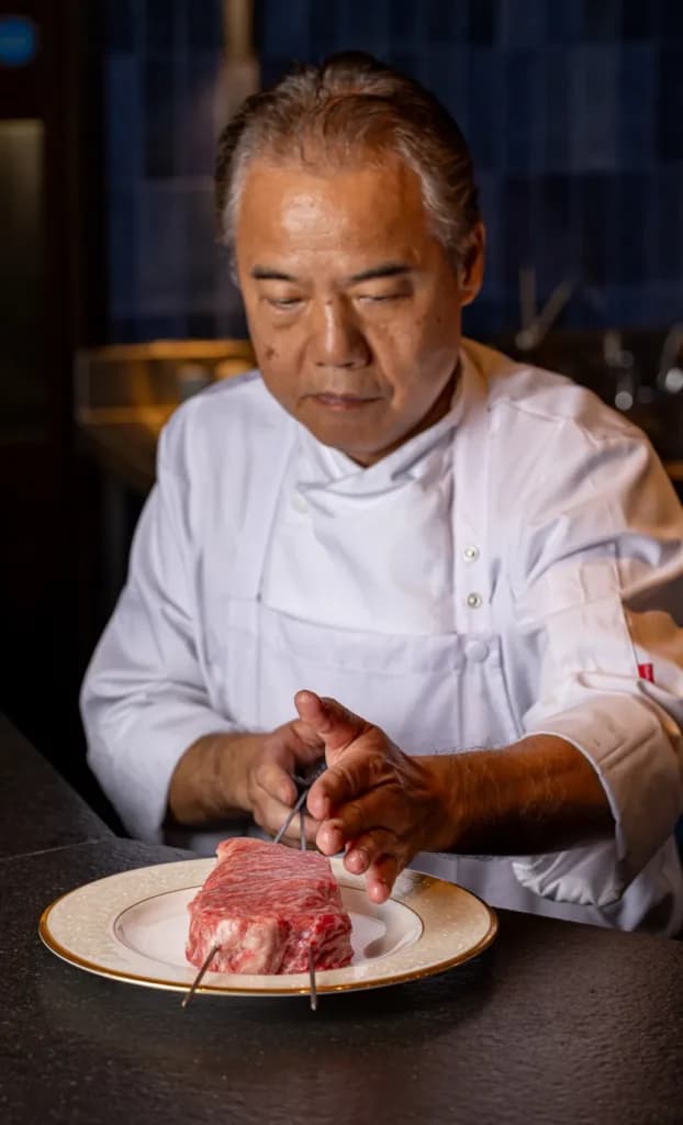 Aragawa's Steak Master preparing Tajima Wagyu